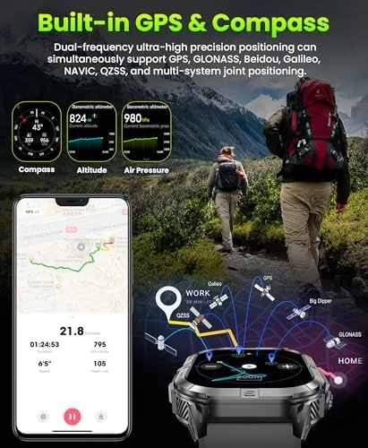 Military Smart Watch with LED Flashlight and GPS — GPS Watches, Joautrial