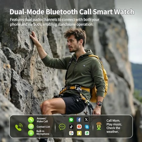 Military Smartwatch with Flashlight and 50-Day Battery — Smart Watch, Soudorv
