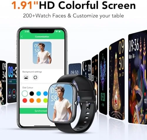 Smart Watch with Answer/Make Calls, Heart Rate/Sleep Monitor, IP68 Waterproof, 115+ Sports Activity Trackers — Fitness Tracker, taopodo
