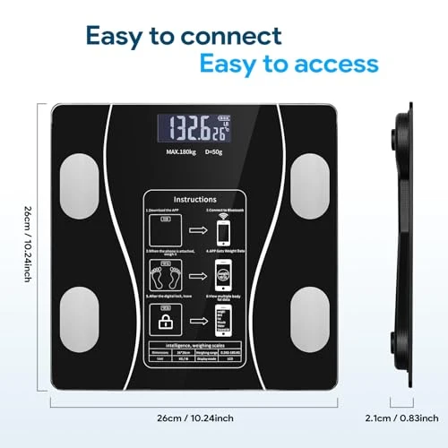 Bluetooth Smart Scale for Body Weight, Fat, Muscle & BMI — Smart Scale, OOYY