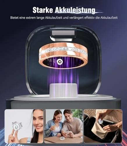 Diamond Smart Ring and Wireless Charging Case — Smart Ring, MSDQQTIY
