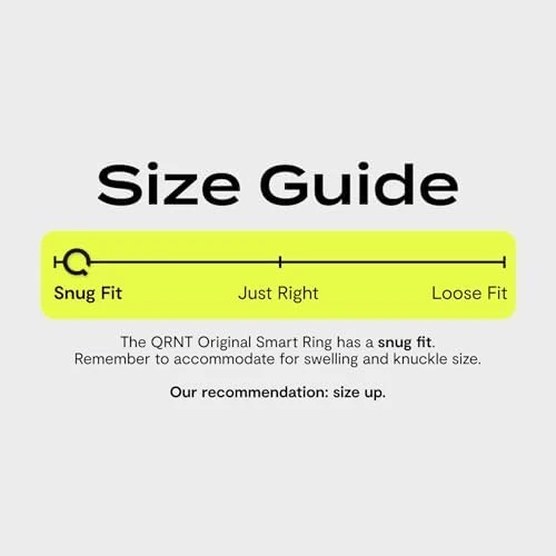 QRNT Smart Ring – Snug Fit – Size Up – Water-Resistant Titanium Fitness Tracker, Tracking for Sleep, Steps, HRV, SpO2 –... — Smart Ring, QALO