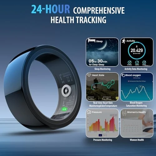 Smart Ring, Ultra-Thin Design, Real-Time Health & Sleep Tracker — Smart Ring, Uni-Green
