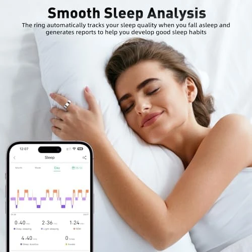 Smart Ring with Sleep Monitoring, Step Counting, Heart Rate, Blood Oxygen for iOS and Android, No Subscription Fee, IP68... — Smart Ring, Free Shark