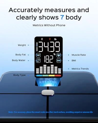 Smart Scale for Body Weight, Body Composition Scale with BMI, Body Fat, Muscle Mass, Digital Bathroom Scale with 7-in-1... — Smart Scale, Baudyttix
