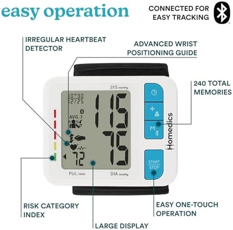700 Series Wrist Cuff Blood Pressure Monitor — Blood Pressure Monitor, Homedics