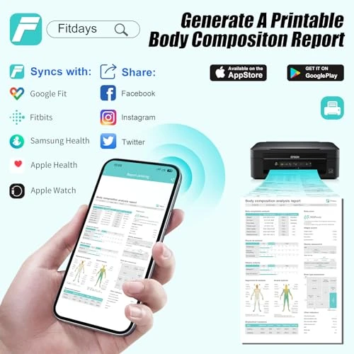 8-Electrode Smart Body Fat Scale with Handle, 28 Body Metrics, Segmental Measurements for Arms/Legs/Torso, Large... — Smart Scale, KUAIVO