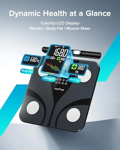 Posture Scale for Body Weight with 8 electrodes, Smart Digital Bathroom Scale for Weight, Body Fat, Muscle Mass 28 Body... — Smart Scale, Posture