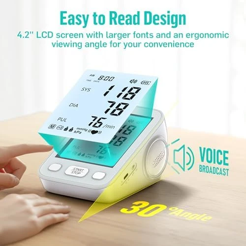 Upper Arm Blood Pressure Monitor with Wide Range Cuff — Blood Pressure Monitor, runstar
