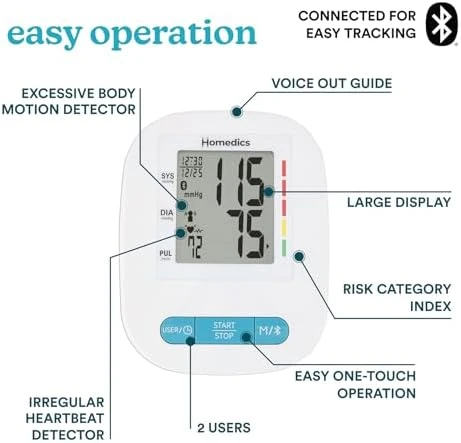 500 Series Bluetooth Upper Arm Blood Pressure Monitor — Blood Pressure Monitor, Homedics