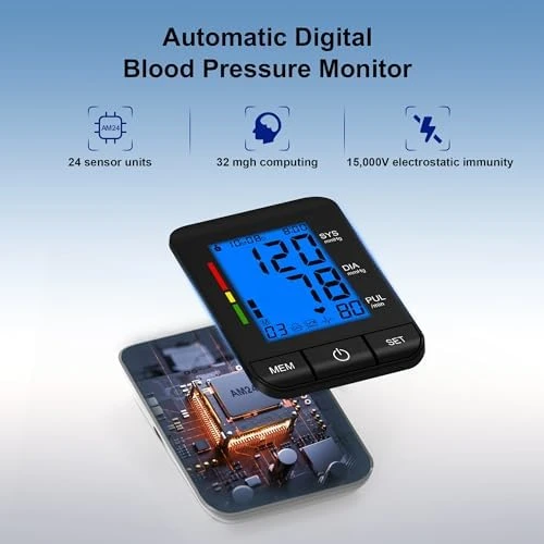 Automatic Upper Arm Blood Pressure Monitor with Dual-Size Cuffs — Blood Pressure Monitor, SDUNW