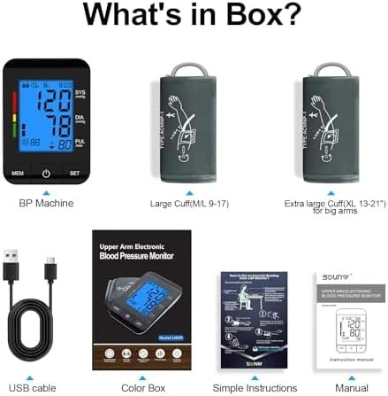 Automatic Upper Arm Blood Pressure Monitor with Dual-Size Cuffs — Blood Pressure Monitor, SDUNW