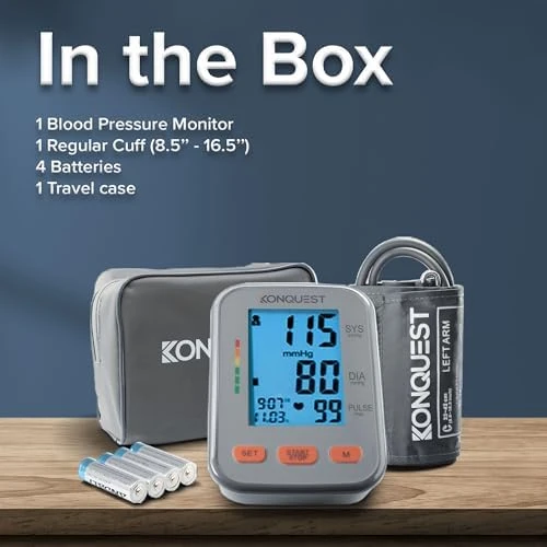 Automatic Upper Arm Digital Blood Pressure Monitor with Large Cuff — Blood Pressure Monitor, Konquest
