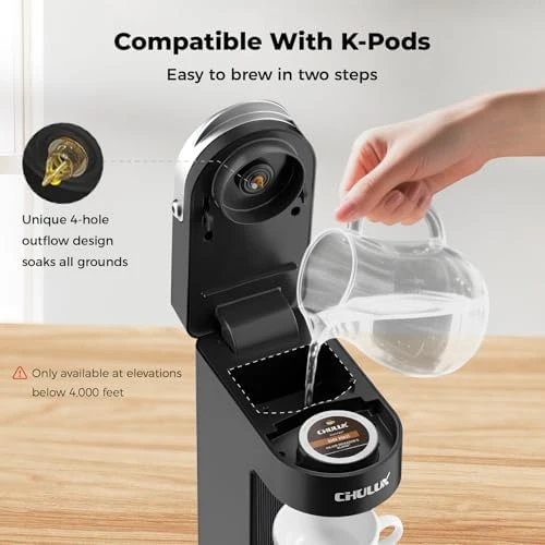 Slim Single Serve Coffee Maker for K Cup Pod — Coffee Maker, CHULUX