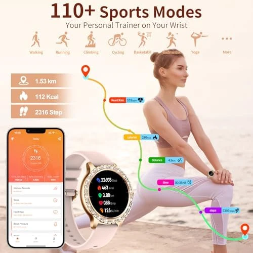 Smart Watch for Women (Make/Answer Call) with Diamond — Smart Watch, GADIXY