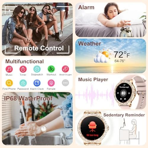 Smart Watch for Women (Make/Answer Call) with Diamond — Smart Watch, GADIXY