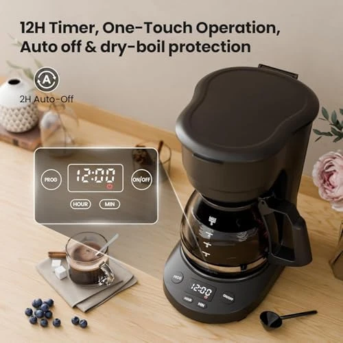 5-Cup Drip Coffee Machine with LED Display — Coffee Maker, Kismile