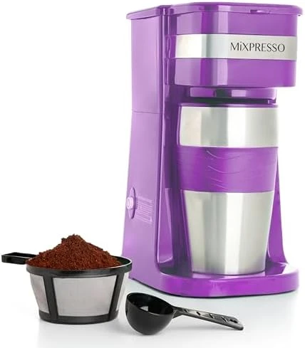Green Personal Single Serve Coffee Maker with 14oz Travel Mug — Coffee Maker, Mixpresso