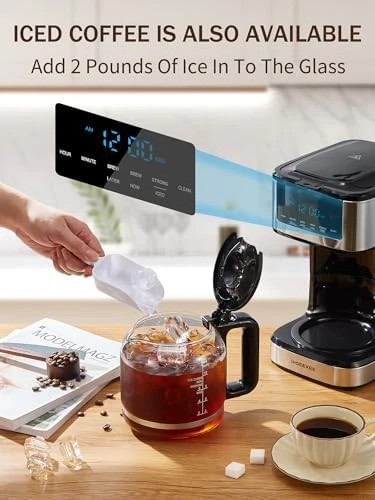 Programmable Drip Coffee Maker 12 Cup with Iced Coffee Function — Coffee Maker, Ihomekee