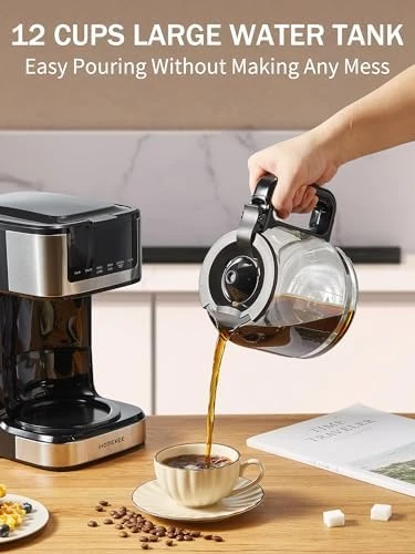 Programmable Drip Coffee Maker 12 Cup with Iced Coffee Function — Coffee Maker, Ihomekee