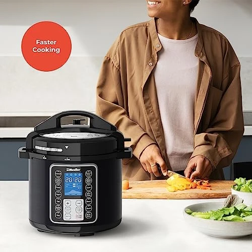 6 Quart Pressure Cooker 10 in 1, Cook 2 Dishes at Once — Multicooker, Mueller