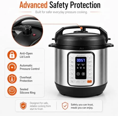 6QT Electric Pressure Cooker – 12-in-1 Multi Cooker — Multicooker, KINGBULL