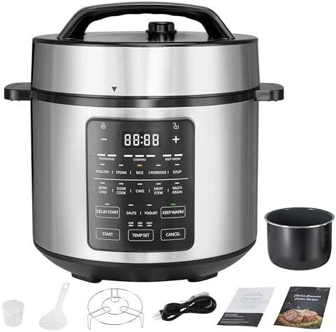 6QT Electric Pressure Cooker, 16-in-1 & Non-Stick Stainless Steel Multi Cooker — Multicooker, Simple Deluxe