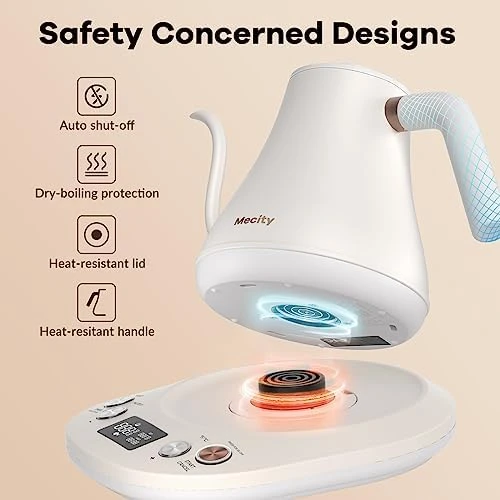 Electric Gooseneck Kettle with Keep Warm & LCD Display — Electric Kettle, Mecity