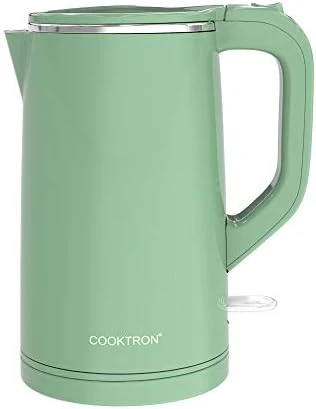 Electric Kettle Quiet, Double Wall Hot Water Boiler BPA-Free, Cool Touch, Cordless — Electric Kettle, COOKTRON
