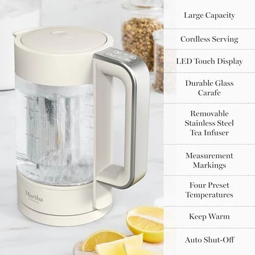 Electric Kettle with Stainless Steel Tea Infuser — Electric Kettle, Martha Stewart