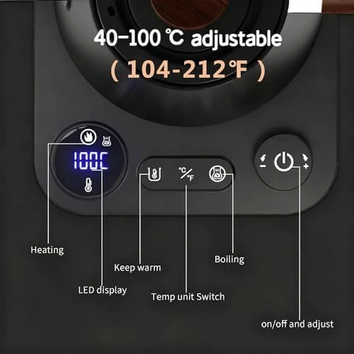 Gooseneck Electric Kettle, Pour Over Kettle for Coffee and Tea — Electric Kettle, GUDAC