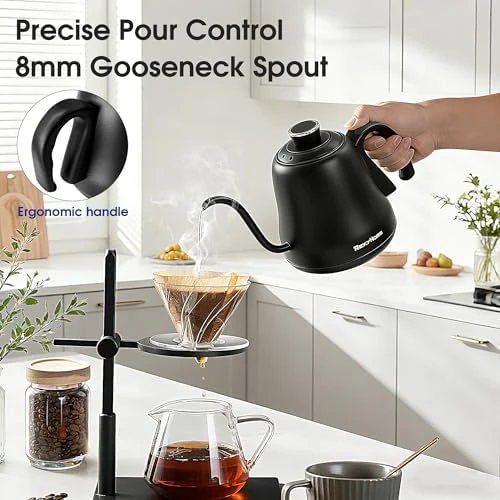 Gooseneck Electric Kettle with ±1°F Temperature Control — Electric Kettle, Visit the REXYHOME Store