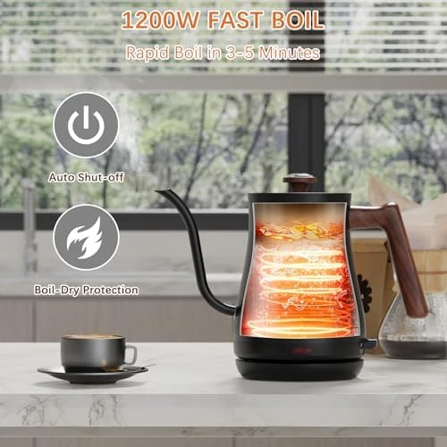 Gooseneck Electric Kettle with Thermometer — Electric Kettle, Anfilank