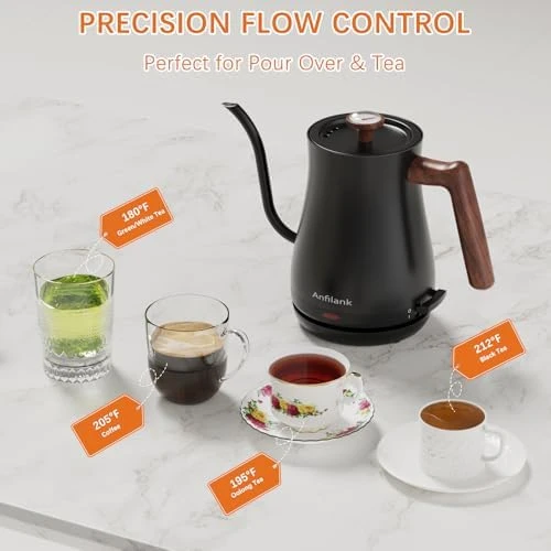 Gooseneck Electric Kettle with Thermometer — Electric Kettle, Anfilank