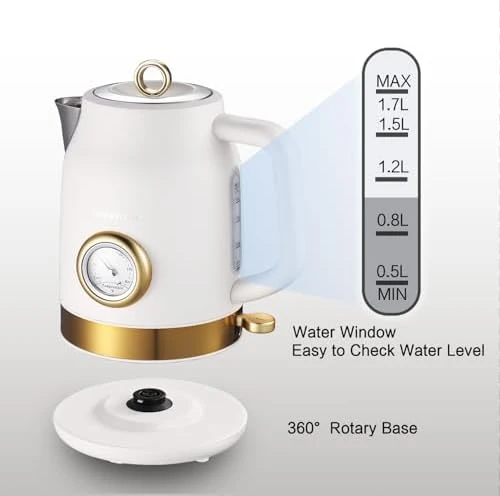 Retro Electric Kettle with Temperature Gauge — Electric Kettle, QUAXWELL