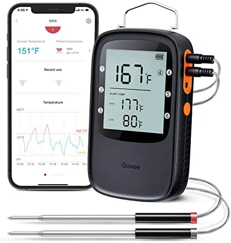 Bluetooth Meat Thermometer Bundle with Smart Electric Kettle — Electric Kettle, Govee