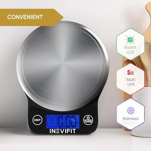 Bluetooth Smart Scale & Digital Kitchen Scale Fitness Bundle — Smart Scale, INEVIFIT