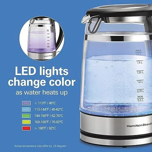 Double Wall 1.7L Electric Kettle — Electric Kettle, Hamilton Beach
