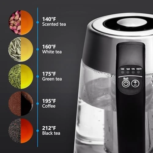 Electric Kettle with Temperature Control and Tea Infuser — Electric Kettle, Aigostar