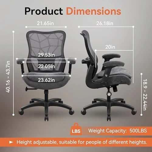 Big and Tall Ergonomic Mesh Desk Chair — Smart Chairs, WITTLONG