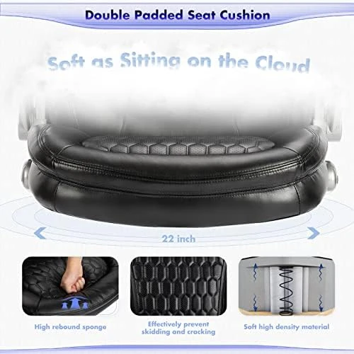 Ergonomic Computer Desk Chair, High Back Leather Chair with Padded Flip-up Arms, Swivel Home Office Chair Upgraded... — Smart Chairs, COLAMY