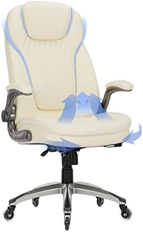 Ergonomic Computer Desk Chair, High Back Leather Chair with Padded Flip-up Arms, Swivel Home Office Chair Upgraded... — Smart Chairs, COLAMY