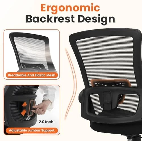 Office Desk Gaming Chair Computer High Back Mesh Seat with Rolling Wheels Ergonomic Adjustable Comfy Flip-up Armrests... — Smart Chairs, NEO CHAIR