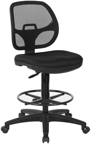 Deluxe Breathable Mesh Back Ergonomic Drafting Chair with Lumbar Support and Adjustable Footring — Smart Chairs, Office Star