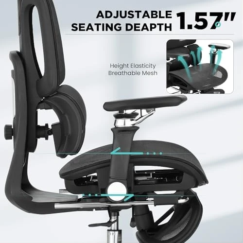 Ergonomic Office Chair with 3-Zone Dynamic Lumbar Support — Smart Chairs, JOMEED