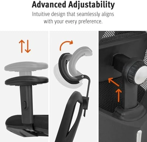 Ergonomic Office Chair with Rollerblade Wheels - High Back Breathable Mesh, 4D Lumbar Support, Memory Foam Seat — Smart Chairs, Duramont
