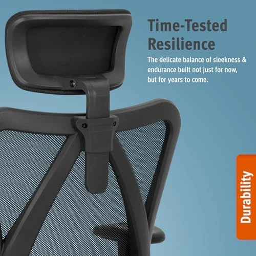 Ergonomic Office Chair with Rollerblade Wheels - High Back Breathable Mesh, 4D Lumbar Support, Memory Foam Seat — Smart Chairs, Duramont