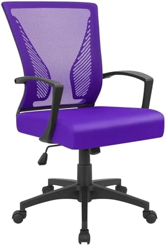 Mid Back Swivel Office Chair with Lumbar Support and Armrest — Smart Chairs, Furmax