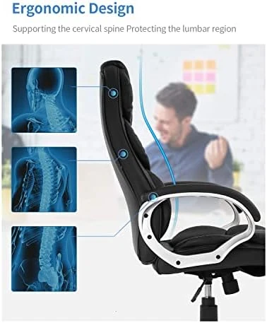 Office Chair Computer High Back Adjustable Ergonomic Desk Chair Executive PU Leather Swivel Task Chair with Armrests... — Smart Chairs, FDW Store