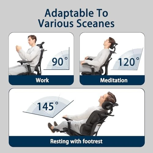 S3 Elite Pro Ergonomic Office Chair with Adjustable Armrests and Footrest — Smart Chairs, RIEIOR